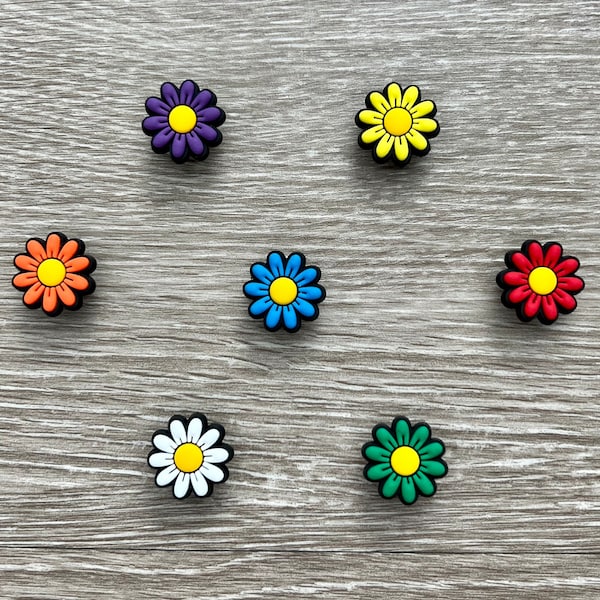 Daisy Flowers Shoe Charms - Minimalist Croc Charms - Flower Shoe Clips - Shoe Charms for Kids - Multicolor Flower Charms - Gift for her