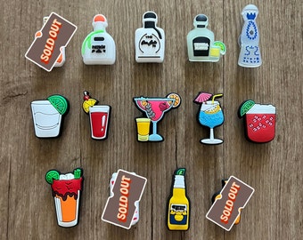 Cocktail Shoe Charms for Clogs - Hard Liquor - Party Drink - Alcohol Shoe Pins - Adult Shoe Charm - Gift for Mom - Gift for Dad -