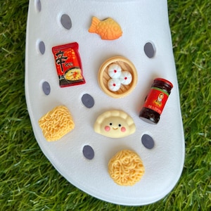3D Asian Food Charms - Asian Shoe Charm - Ramen Shoe Clips - Dumpling Shoe Charm - Shoe Charms for kids - Stocking stuffer - Kawaii Charms