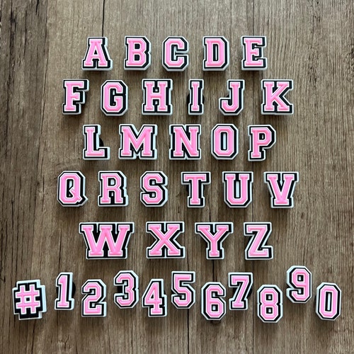 Pink Letters Croc Charms Pink Number Charm Birthday Gift Etsy