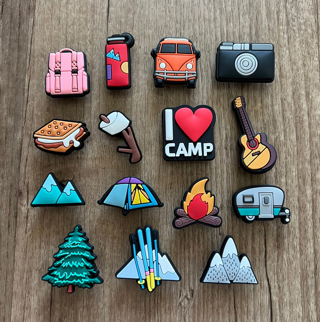 Camping Themed Croc Charm Hiking Shoe Charms Ski Shoe Charms Camper