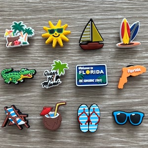 Florida Themed Shoe Charms - Miami Shoe Charm - Shoe Charms for Clogs - Shoe Accessories - Gift for her - Gift for him