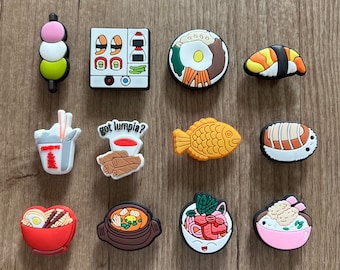 Asian Food Shoe Charm: Kawaii Ramen Shoe Clip - Pho - Sushi - Taiyaki Shoe Pins for Clogs - Gift for him - Gift for her