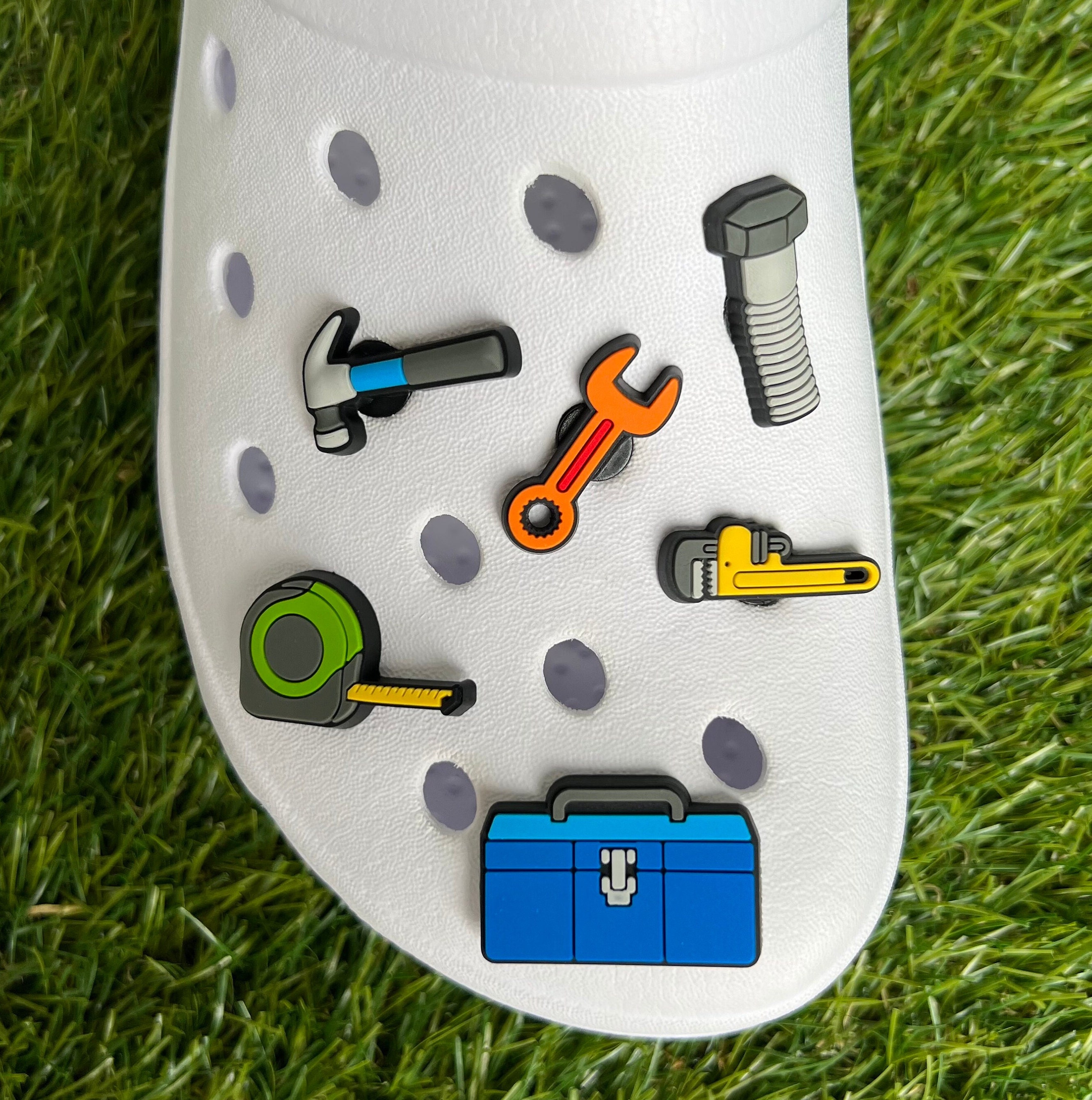Construction Tools Shoe Charm: Hand Tools Theme, Drill, Hammer, Screw ...