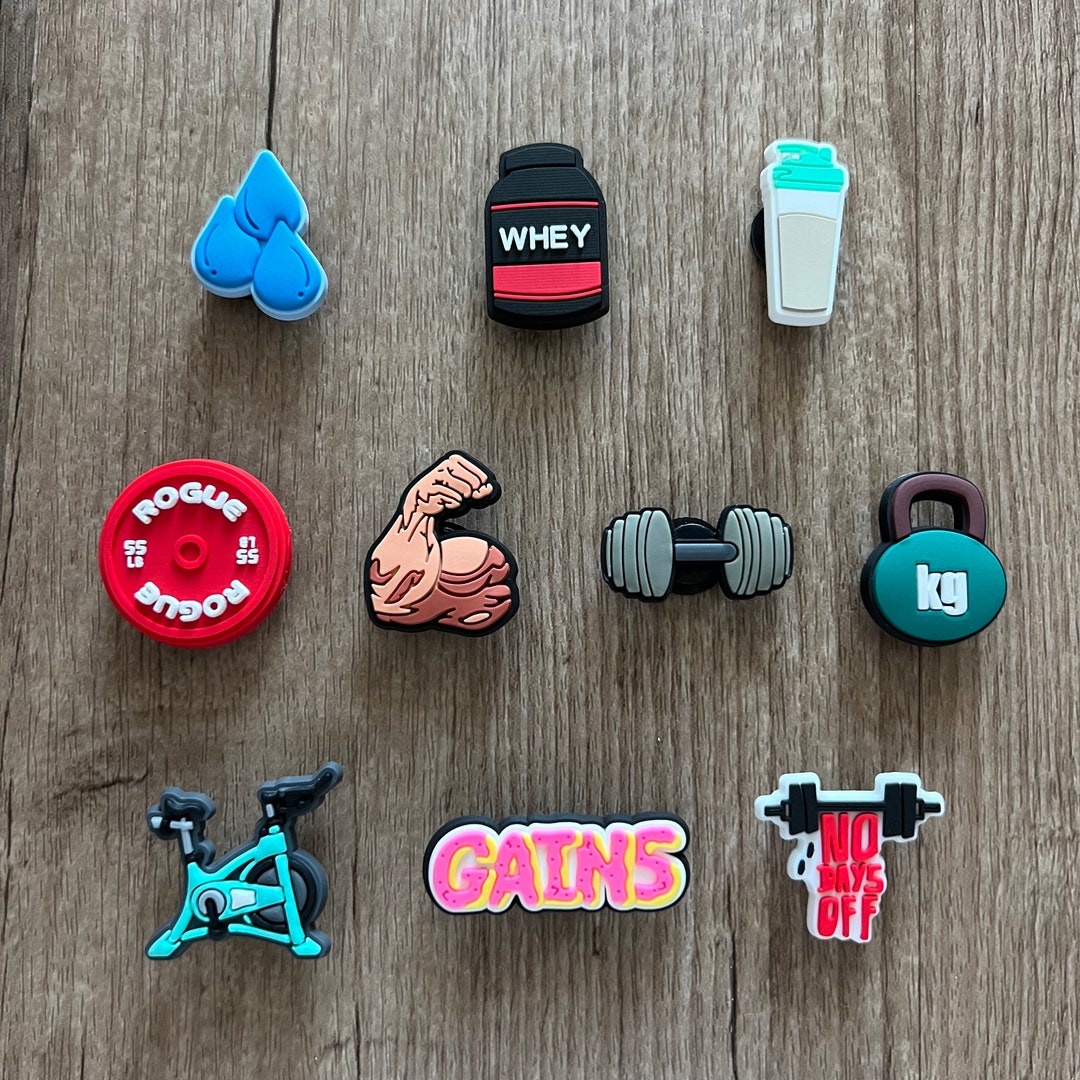 Workout Croc Charms Gym Shoe Charm Exercise Shoe Clips Shoe Pins for