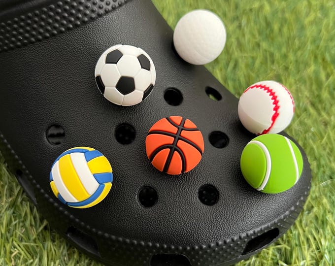 3D Ball Shoe Charms - Sports Shoe Charm -  Basketball Shoe Charm - Football Shoe Charms - Soccer Shoe Charm - Shoe Charms for Kids