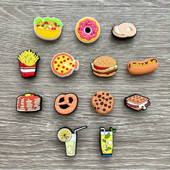 Food Shoe Charms: Pizza, Burger, Cookie - Clog Shoe Decoration