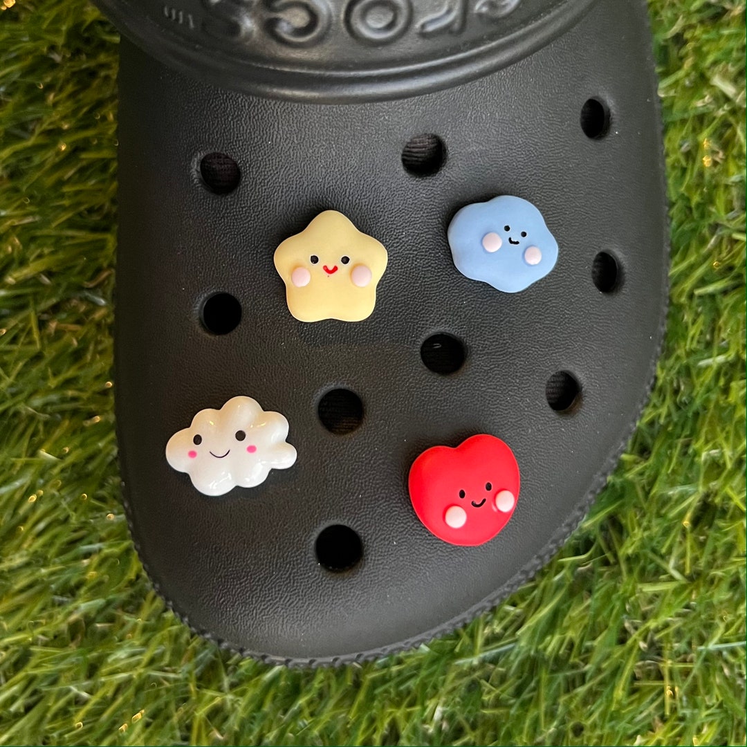 Good Vibes Croc Charm Sun Moon Star Cloud Shoe Clips Happy Shoe Charms Crocs  Accessories for Kids 