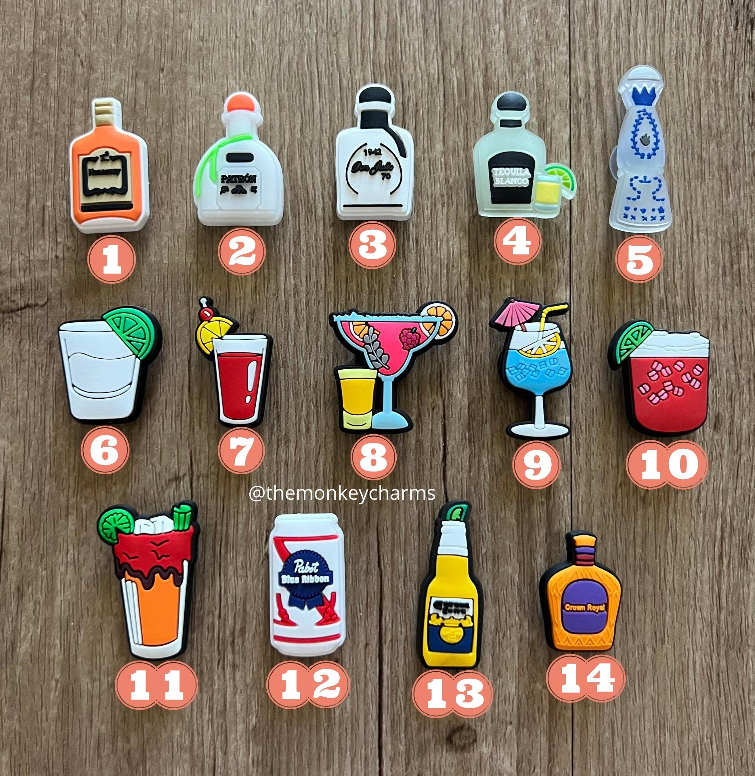 Cocktail Croc Charms Hard Liquor Shoe Charm Party Drink Etsy