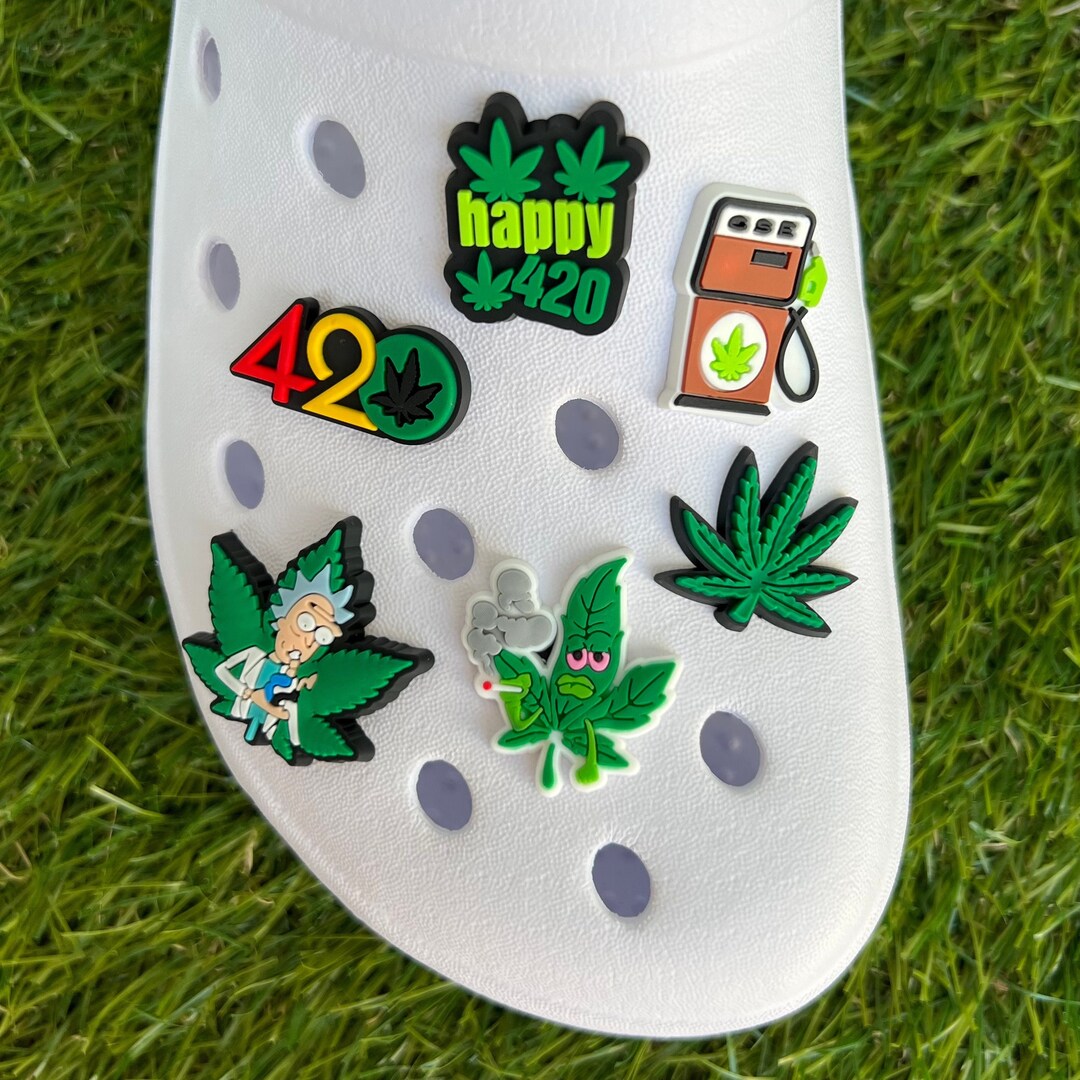 Weed Croc Charms Happy 420 Charms Croc Charms for Adults Lit Shoe