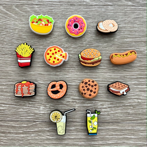 Food Shoe Charms - Pizza Croc Charm - Burger Croc Charms - Cookie Shoe Charm - Snacks Shoe Charms for Kids - Perfect Birthday Gift