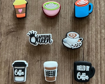 Coffee Shoe Charm - Matcha Shoe Charm - Caffeine Shoe Charm - Cappuccino Shoe Charm - Gift for Coffee Lovers - Stocking Stuffer