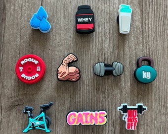 Workout Shoe Charms for Clogs: Gym & Fitness Shoe Pins