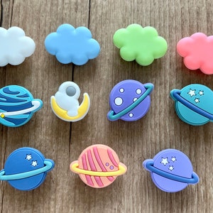 Planet Shoe Charms - Cloud Croc charms - Outer space Shoe Charms - Character charms - Solar system - Cool Charms - Shoe Charms for kids