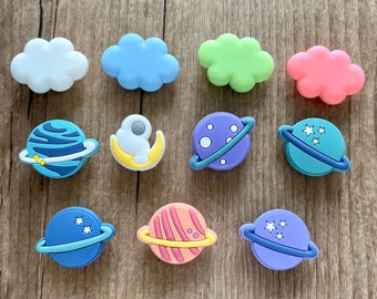 Planet Shoe Charms - Cloud Croc charms - Outer space Shoe Charms - Character charms - Solar system - Cool Charms - Shoe Charms for kids