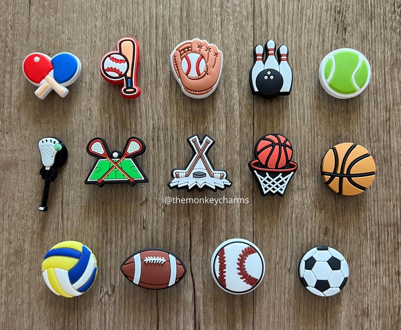Sports ball shoe charms