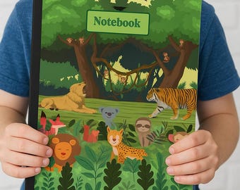 Animal Themed Personalized Notebook & Journal for Kids, Girls, Boys; Drawing; Writing; Gift; Sketchbook/ SketchPad; Handwriting Practice