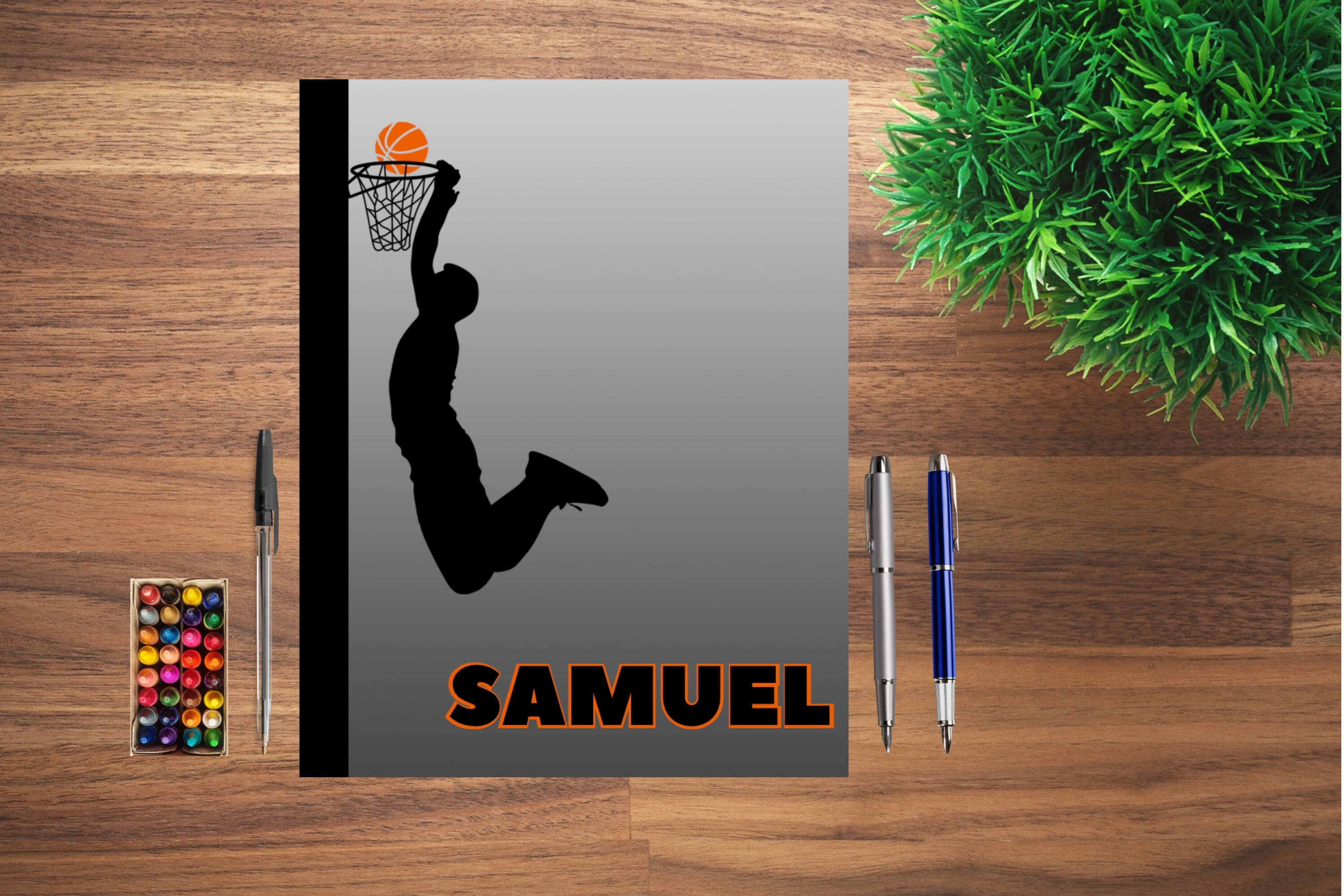 Basketball Notebook Custom for Boys- Playbook, Sketchbook, Drawing ...
