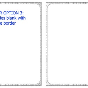 May include: A blank interior design option with a decorative border. The text "INTERIOR OPTION 3: - Both sides blank with decorative border" is visible.