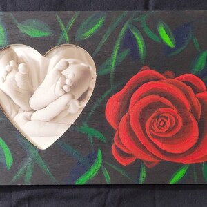 Hand Painted Rose Picture Frame