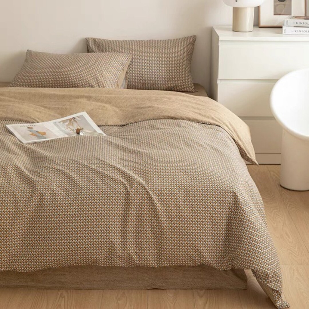 Warm Earthy 100 Cotton Duvet Cover Queen Twin Full Bedding Etsy