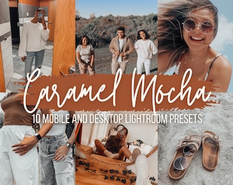 Caramel Mocha Lightroom Presets Desktop & Mobile, Warme Instagram Filter, Blogger Presets