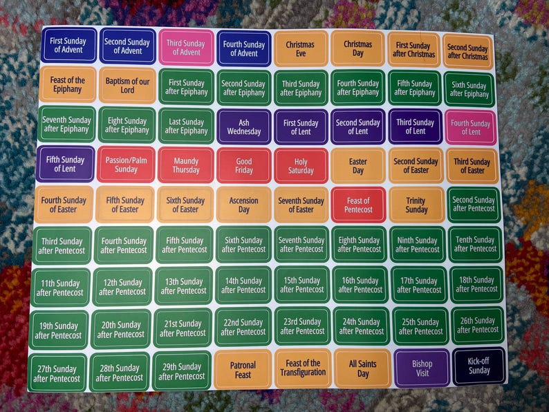 Liturgical Planning Stickers - Etsy