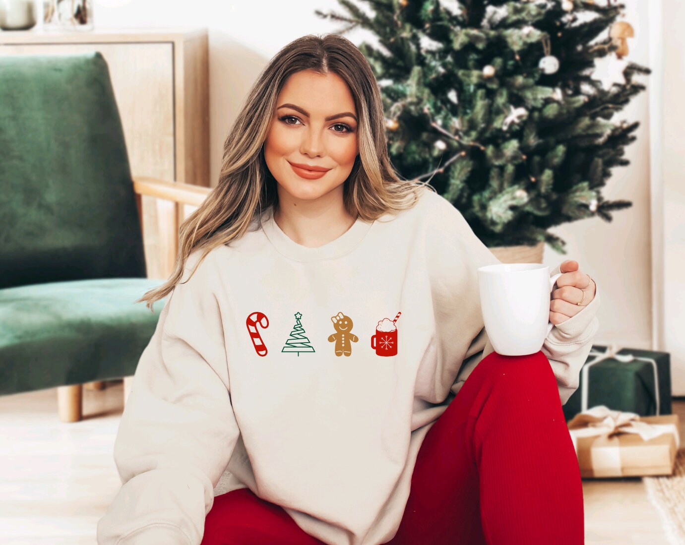 Christmas Jumper Plus Size Xmas Holiday Jumper Cute Christmas