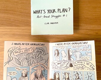 Comic - Post-Grad Struggles, Set of 4 Mini Comics, Relatable Funny Comic Series About Adulting