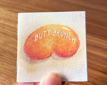 Zine - Butt Brunch, Mini Zine, Cute Funny Illustrations of Brunch Food