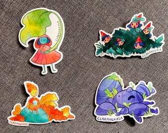 Sticker - Creatures of Nature, Colorful Vinyl Sticker Set, Cute Characters Inspired By Nature