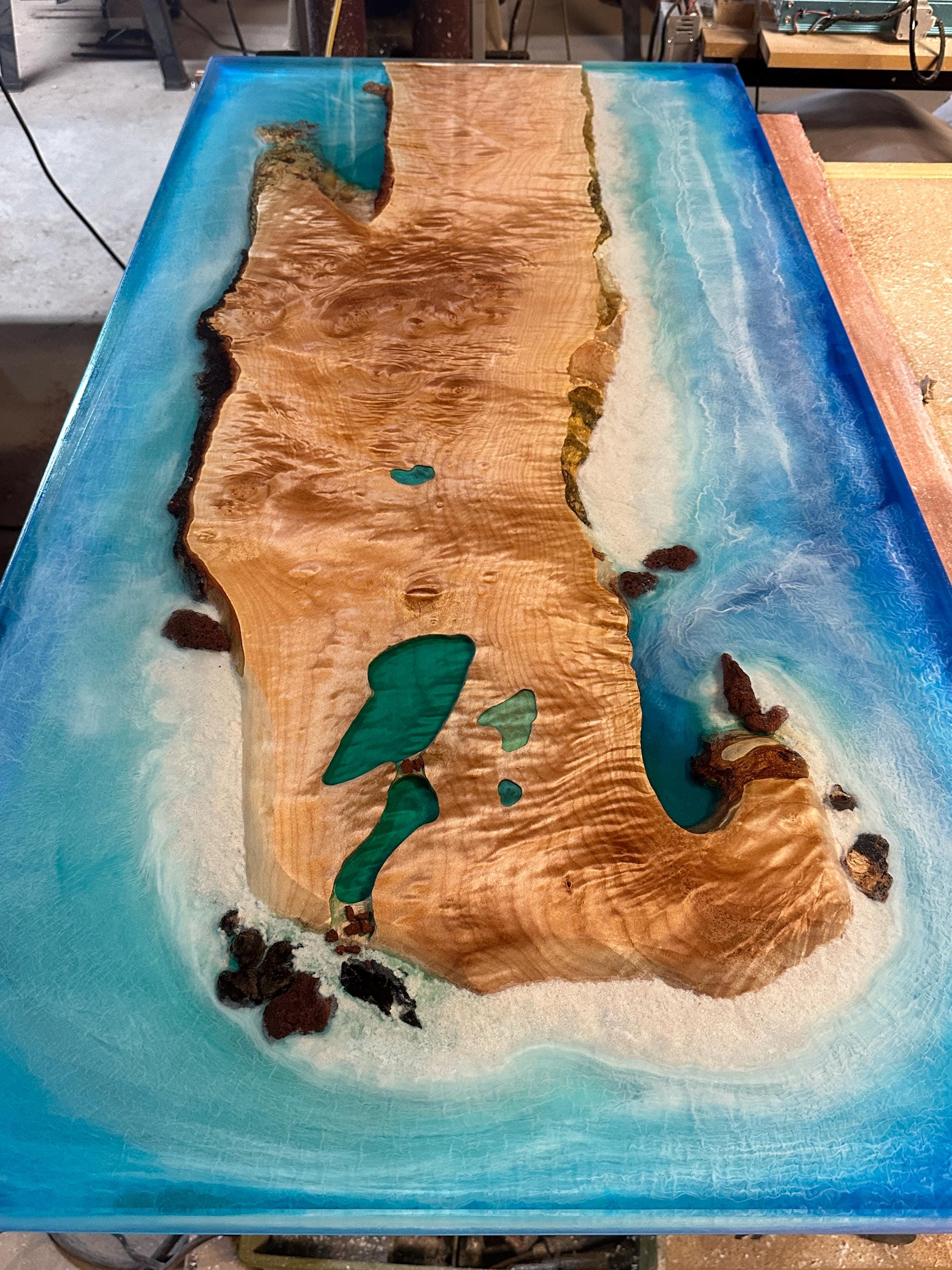 Epoxy Resin Island Beach Coffee Table - Etsy