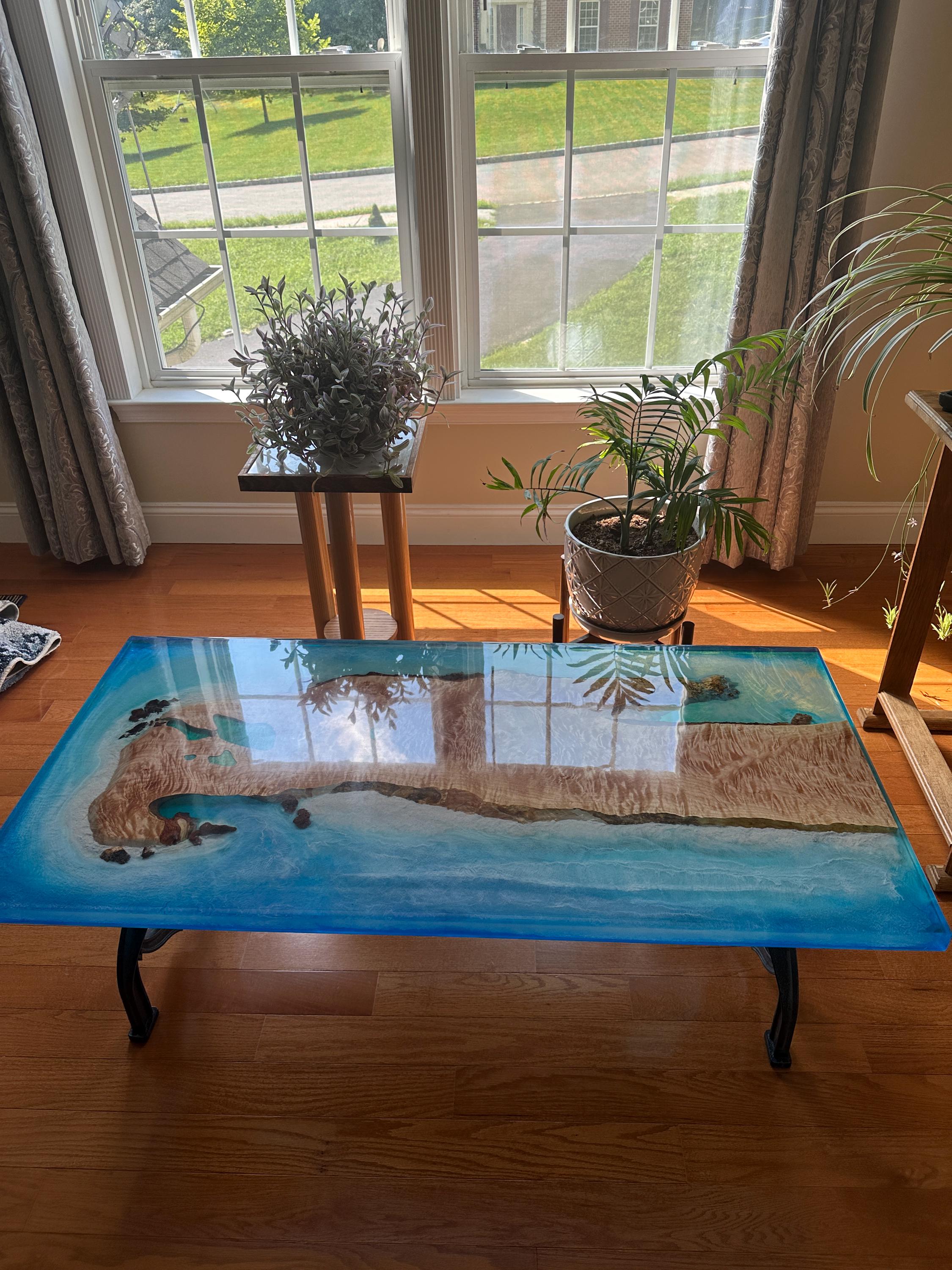 Epoxy Resin Island Beach Coffee Table - Etsy