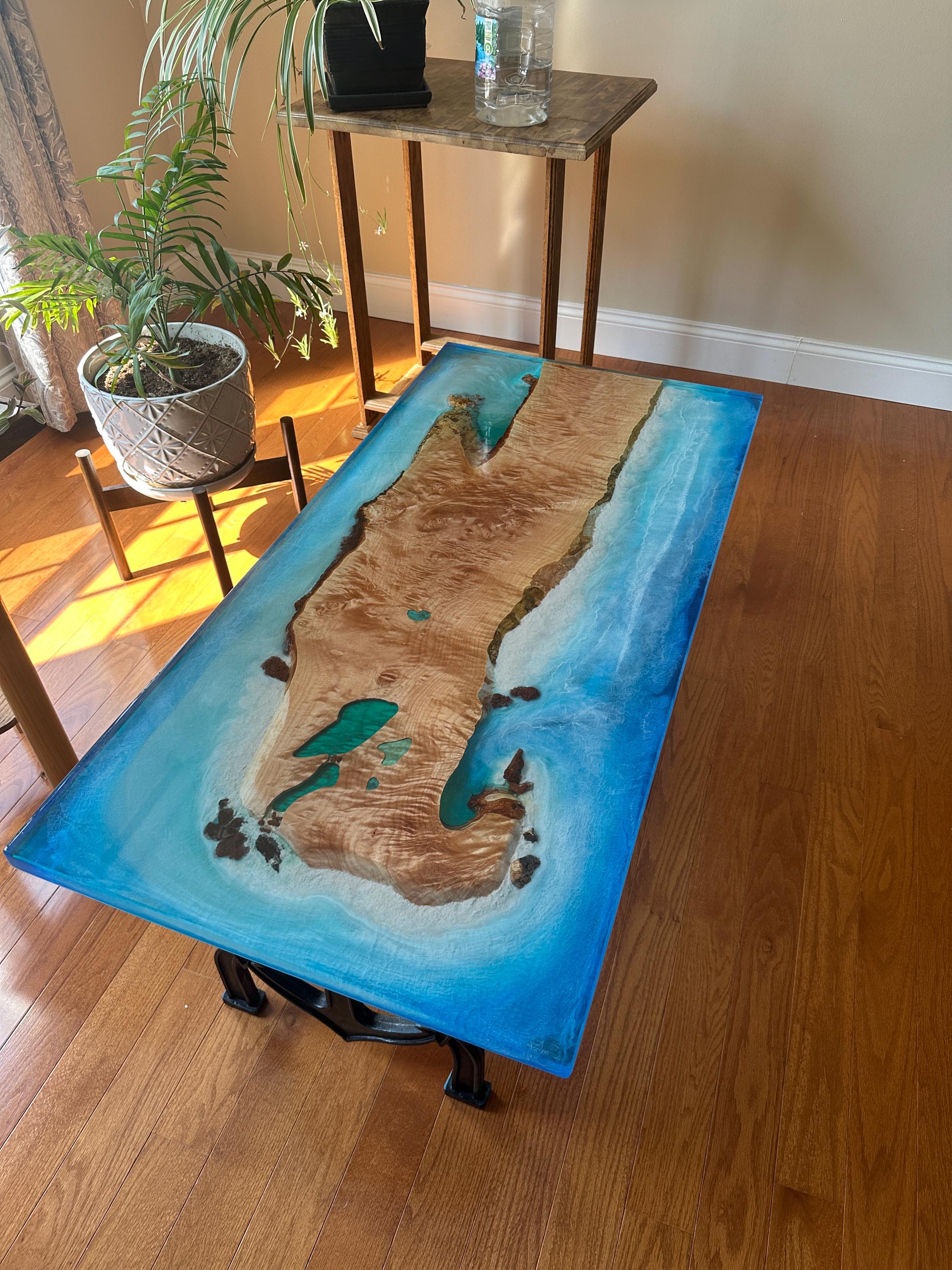 Epoxy Resin Island Beach Coffee Table - Etsy