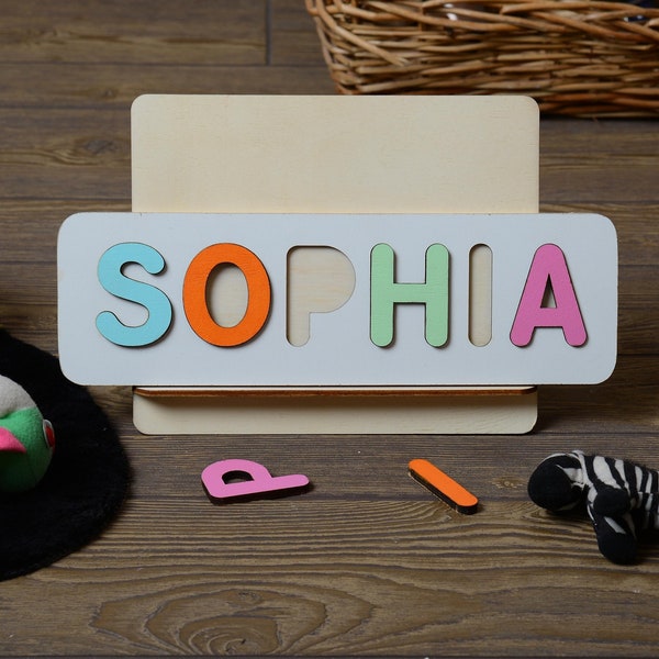 Personalized Name Puzzle - Christmas Gift For Kids - Toddler Toys - First Birthday Gift - Wooden Puzzle - Baby Shower