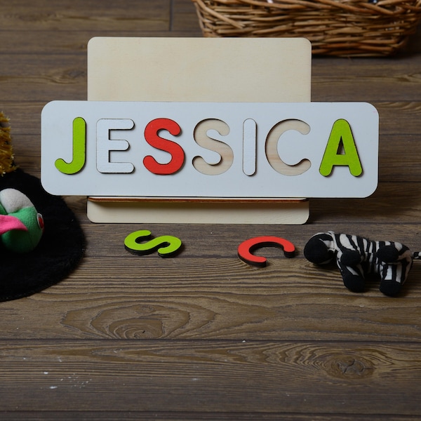 Personalized Name Puzzle - Christmas Gift For Kids - Wooden Toys - Toddler Toys - First Birthday Gift - Wooden Name Puzzle - Baby Shower Toy