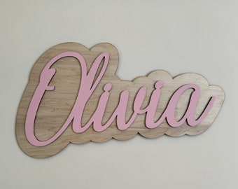 Personalized Door Wall Name Sign, Kids Name Sign, Nursery Plaque, Baby Name Sign, Wooden Birth Announcements, Newborn Gift, Kids Bedroom