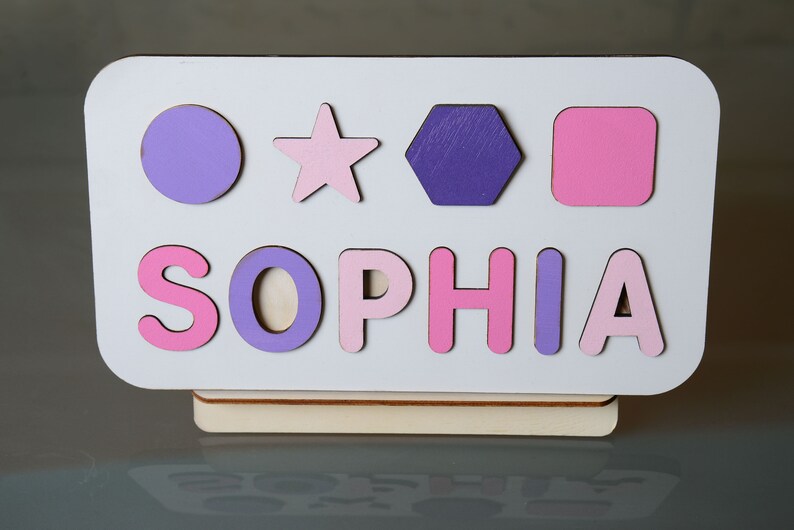 Personalized Name Puzzle with FREE ENGRAVING Christmas Gift For Kids Toddler Toys First Birthday Gift Wooden Puzzle Baby Shower image 6