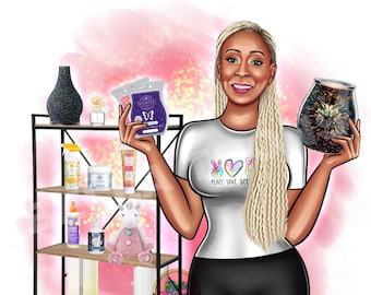 Logotipo de dibujos animados de Scentsy, logotipo de Wax Boss, logotipo de dibujos animados, Scentsy, logotipo comercial, logotipo de velas, diseño de logotipo personalizado, logotipo de caricatura, logotipo de Scentsy