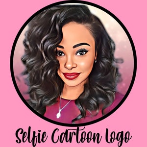 Logotipo con imagen digital personalizado en degradado rosa, logotipo con imagen, logotipo comercial, logotipo de dibujos animados, logotipo digital, imagen de dibujos animados personalizable