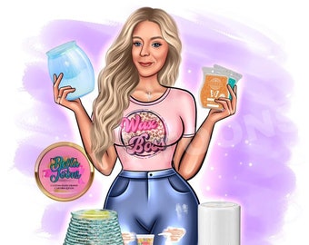 Logotipo de dibujos animados de Scentsy, logotipo de Wax Boss, logotipo de dibujos animados, Scentsy, logotipo comercial, logotipo de velas, diseño de logotipo personalizado, logotipo de caricatura, logotipo de Scentsy