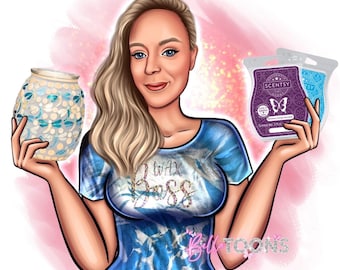 Logotipo de dibujos animados de Scentsy, logotipo de Wax Boss, logotipo de dibujos animados, Scentsy, logotipo comercial, logotipo de velas, diseño de logotipo personalizado, logotipo de caricatura, logotipo de Scentsy