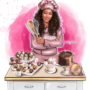 Logo de dessin animé personnalisé boulanger, logo chef cuisinier personnalisé, art unique de la boulangerie, conception de chef cuisinier personnalisable, logo boulanger professionnel, chef dessiné à la main