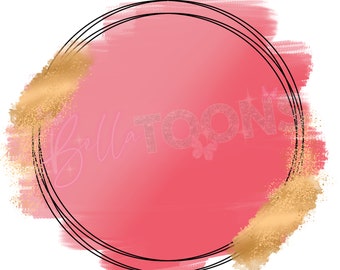 Logo Background Png, Pink Gold png, Black frame, Pink Gold Logo, Brush Stroke, Black Pink Frame, Instant Download