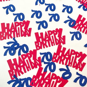 Confetti- Happy Birthday and Age- 80 pieces | Happy Birthday Theme | Mini Table Decorations | Creative Event Supplies |
