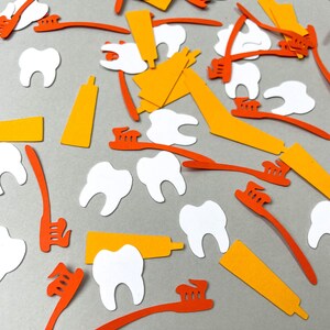 Confettis- Dent, Brosse à dents, Dentifrice- 150 pièces | | de la fête du dentiste Thème dentaire | Mini décorations de table | | de fournitures pour événements créatifs