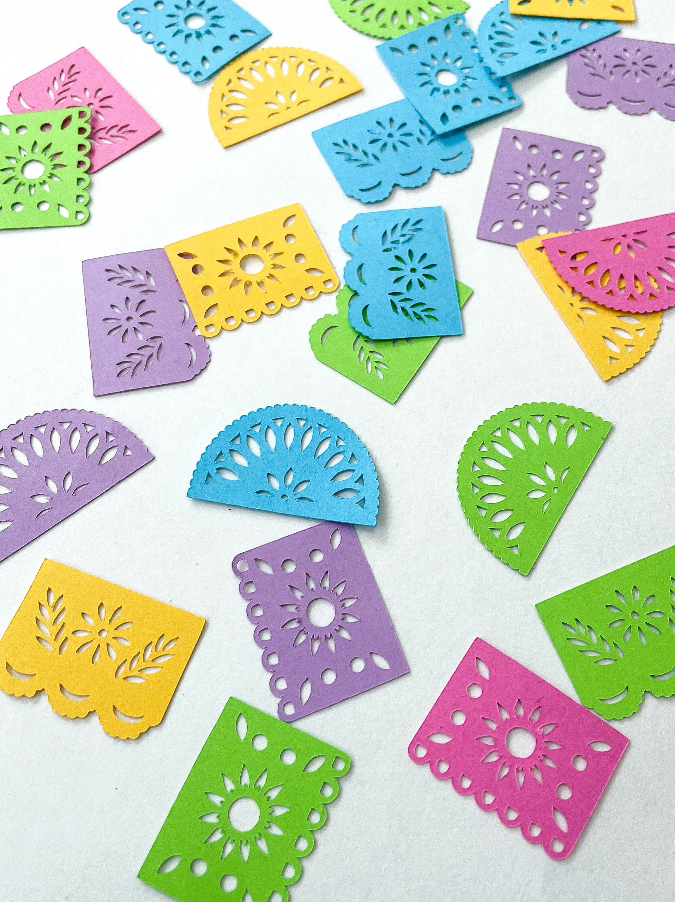 Confetti Papel Picado or Mexican Party Flags 75 pieces Fiesta Theme Taco Party Mini Table Decorations Creative Event Supplies