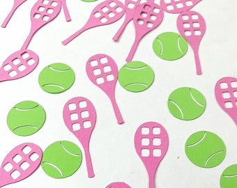 Confetti- Tennis Racket and Ball- 150 pieces | Tennis Theme | Sport Party | Mini Table Decorations | Creative Event Supplies |