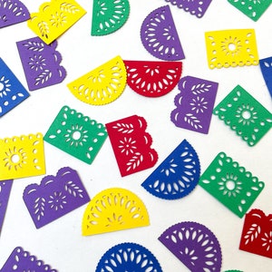 Confetti- Papel Picado or Mexican Party Flags- 75 pieces | Fiesta Theme | Taco Party | Mini Table Decorations | Creative Event Supplies