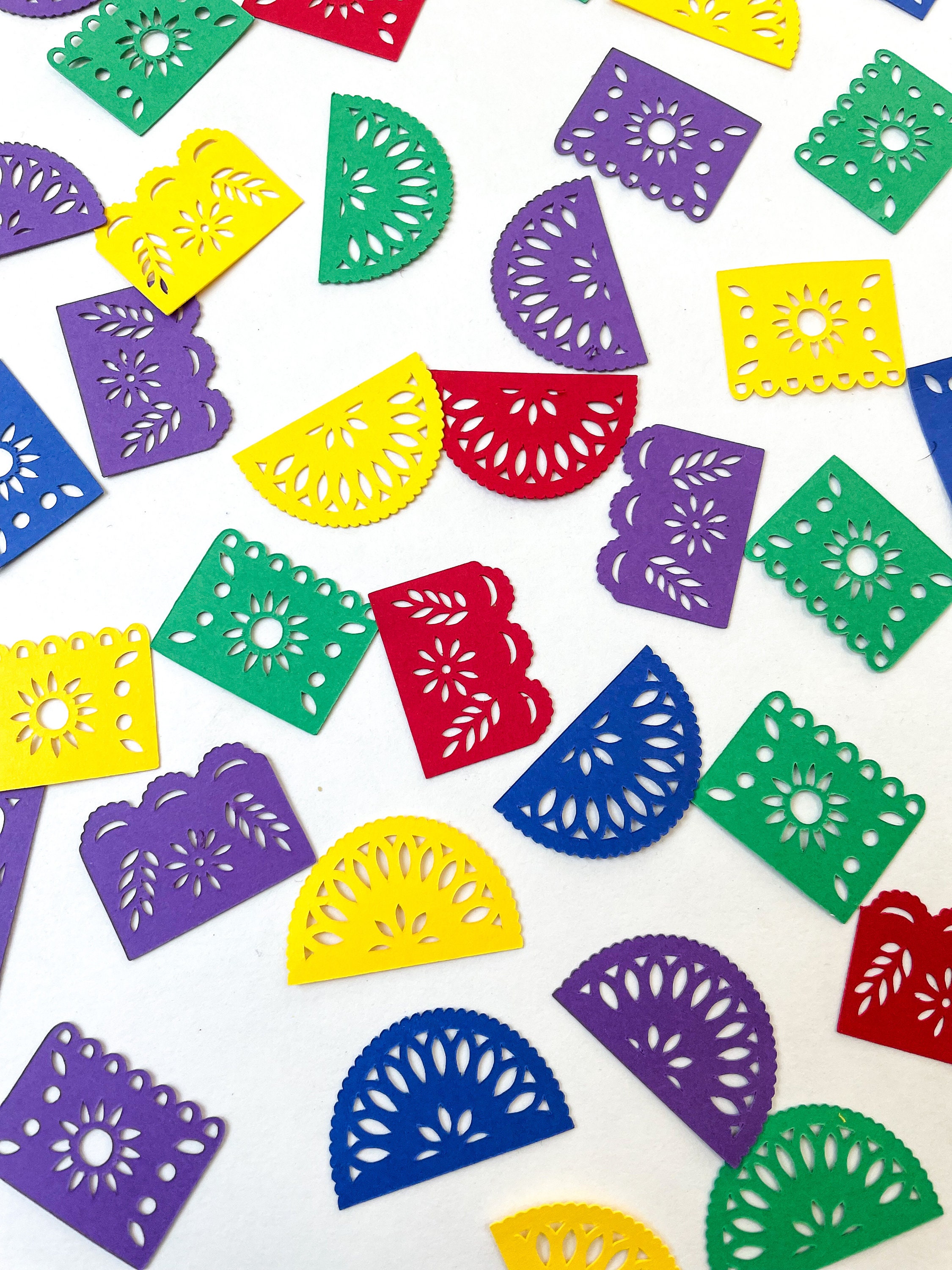 Confetti Papel Picado or Mexican Party Flags 75 pieces Fiesta Theme Taco Party Mini Table Decorations Creative Event Supplies